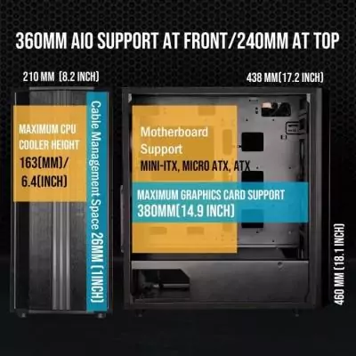 Boitier PC sans alimentation - BITFENIX Saber Mesh (Noir) - Moyen tour - Format ATX Boitier PC sans alimentation - BITFENIX Saber Mesh (Noir) - Moyen tour - Format ATX