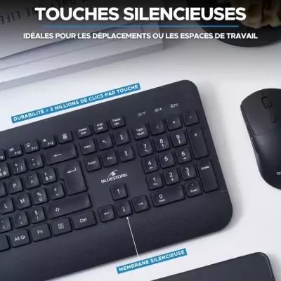 Clavier sans fil - Touches creusées ergonomiques - BLUESTORK - Office R2 - AZERTY Clavier sans fil - Touches creusées ergonomiques - BLUESTORK - Office R2 - AZERTY