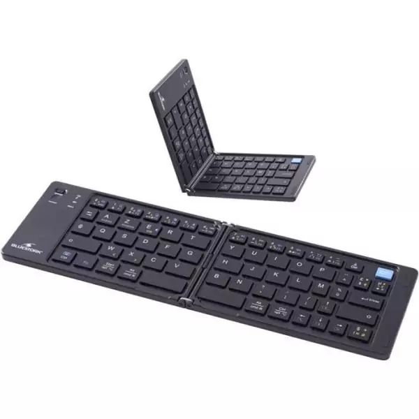 Clavier sans fil pliable - Ordinateur, tablette, smartphone, TV - Touches ciseaux - BLUESTORK - KB-MINI-FOLD/FR - AZERTY - Noir