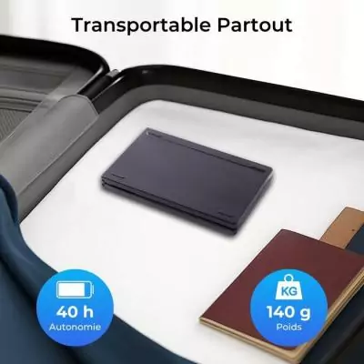 Clavier sans fil pliable - Ordinateur, tablette, smartphone, TV - Touches ciseaux - BLUESTORK - KB-MINI-FOLD/FR - AZERTY - Noir