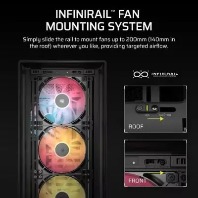 Boitier PC - CORSAIR - FRAME 5000D Mid-Tower Airflow Case - Radiateur jusqu'a 420 mm - Noir Boitier PC - CORSAIR - FRAME 5000D Mid-Tower Airflow Case - Radiateur jusqu'a 420 mm - Noir