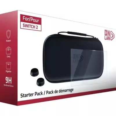 Pack de démarrage - ONLAN - Nintendo Switch 2 - Sacoche noire + Protection d'écran + Thumbsticks