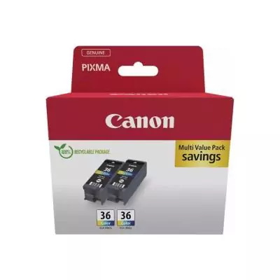 Encre CANON CLI-36 Pack de 2 cartouches - Qualité couleur garantie
