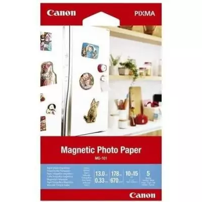 Papier d'impression Canon Papier photo magnétique MG-101 A6 - 5 Feuilles - 670g/m² Papier d'impression Canon Papier photo magnétique MG-101 A6 - 5 Feuilles - 670g/m²