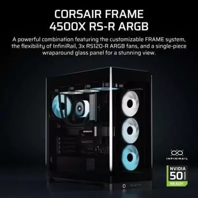 Boîtier PC CORSAIR FRAME 4500X RS-R ARGB Noir - Design élégant, 2 radiateurs