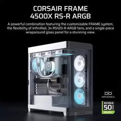 Boîtier PC CORSAIR FRAME 4500X RS-R ARGB Blanc - Refroidissement Optimal