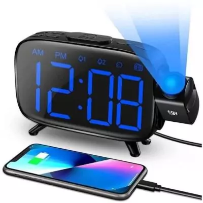 Radio réveil avec projection de l'heure - CGV - CR-P10 - Double alarme - Gros boutons - Utilisation facile Radio réveil avec projection de l'heure - CGV - CR-P10 - Double alarme - Gros boutons - Utilisation facile