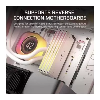 Boîtier PC ATX CORSAIR 5000T LX RGB - Blanc éclatant & luminaires Aurora Boîtier PC ATX CORSAIR 5000T LX RGB - Blanc éclatant & luminaires Aurora