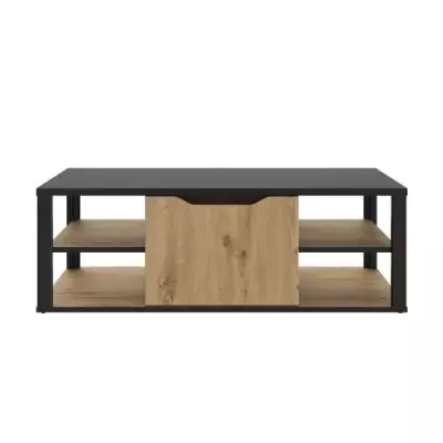 Table basse bar GAMI - Noir et chene Artisan - L110 x H38 x P60 cm Table basse bar GAMI - Noir et chene Artisan - L110 x H38 x P60 cm