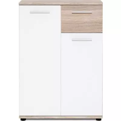 Buffet Jacky - Blanc mat et chêne Sonoma - L 60 cm Buffet Jacky - Blanc mat et chêne Sonoma - L 60 cm