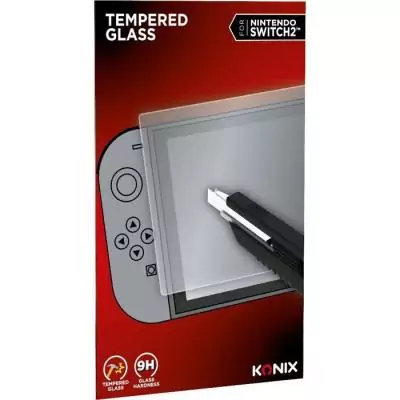 Protection d'écran verre trempé - KONIX - Nintendo Switch 2 - Anti-bulle - Anti-rayures - Indice de dureté 9H - 100 % transpa