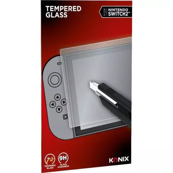 Protection d'écran verre trempé - KONIX - Nintendo Switch 2 - Anti-bulle - Anti-rayures - Indice de dureté 9H - 100 % transpa