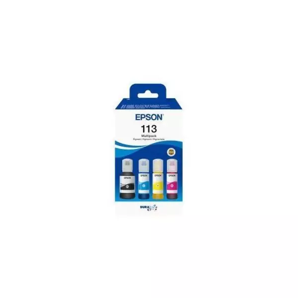 Multipack de 4 Bouteilles d'encre - EPSON - EcoTank 113 - Noir - Jaune - Cyan - Magenta