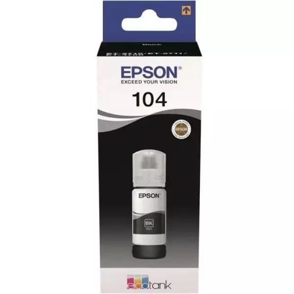 EPSON Kit de Remplissage d'Encre Epson EcoTank 104 - Noir - Jet d'encre - 4500 Pages - 1 Unit(s) (C13T00P140)
