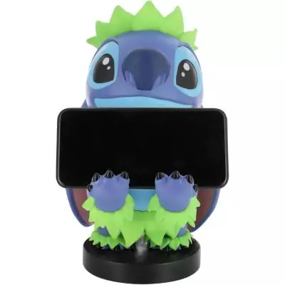 Figurine Disney Stitch Hula - EXQUISITE GAMING - Cable Guys - Support écouteurs, smartphone ou petit accessoire - 20 cm