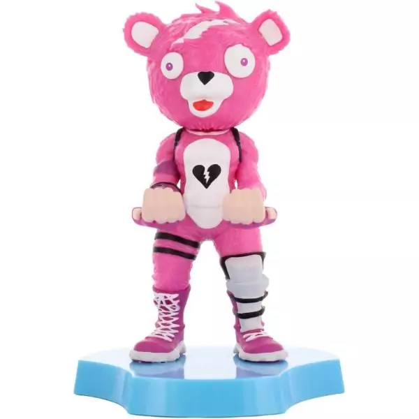 Figurine Fortnite Cuddle Team Leader - EXQUISITE GAMING - Cable Guys - Support écouteurs, smartphone ou petit accessoire - 11 c