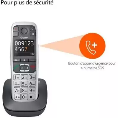 Gigaset Téléphone sans fil dect silver - giga e 560 silver Gigaset Téléphone sans fil dect silver - giga e 560 silver