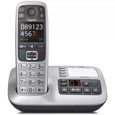Gigaset Téléphone sans fils dect noir/argent avec répondeur - e560a Gigaset Téléphone sans fils dect noir/argent avec répondeur - e560a
