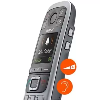 Gigaset Téléphone sans fils dect noir/argent avec répondeur - e560a Gigaset Téléphone sans fils dect noir/argent avec répondeur - e560a
