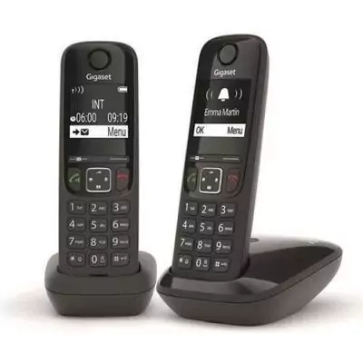 Téléphone Fixe Gigaset AS690 Duo Noir - Pack de 2 Téléphones