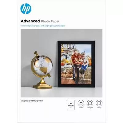 Papier photo HP Advanced a finition brillante - 25 feuilles/A4/210&nbsp;x&nbsp;297&nbsp;mm (Q5456A)