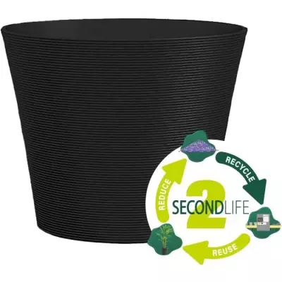 Pot de fleurs GARDEN ID Green Care Sense Noir-Anthracite - 40x34cm - Garantie 10 ans Pot de fleurs GARDEN ID Green Care Sense Noir-Anthracite - 40x34cm - Garantie 10 ans