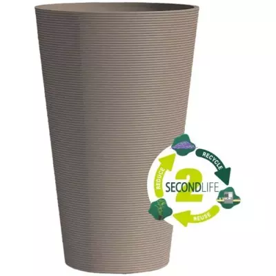 Pot de fleurs haut GARDEN ID - Taupe - 55 cm - 10 ans garantie Pot de fleurs haut GARDEN ID - Taupe - 55 cm - 10 ans garantie