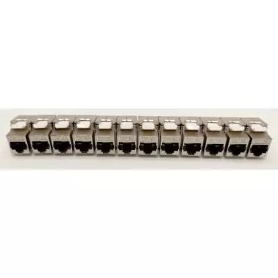 Pack de 12 noyaux keystone RJ45 Cat.6a - LINEAIRE - PR24AS12 - Court - Blindé