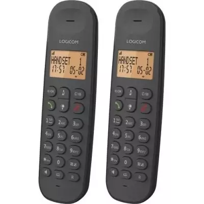 Téléphone fixe sans fil - LOGICOM - DECT ILOA 255T DUO - Noir - Avec répondeur Téléphone fixe sans fil - LOGICOM - DECT ILOA 255T DUO - Noir - Avec répondeur