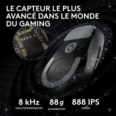 Souris gamer ultra-légère Logitech G Pro X Superlight 2 DEX - Noir Ultra-précision sans fil pour les gamers exigeants! Découvrez