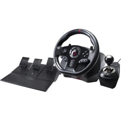 Volant de course - SUPERDRIVE - GS850-X - Levier de vitesse manuel - 3 pédales - Palettes - PS4 / Xbox