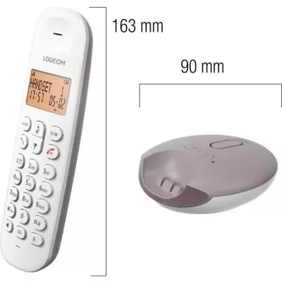 Téléphone fixe sans fil LOGICOM DECT ILOA 155T SOLO Taupe - Répondeur intégré