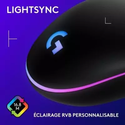 Souris gaming filaire Logitech G203 - Design noir