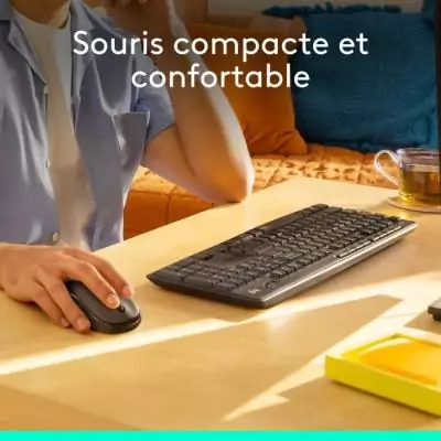 Duo Clavier Souris Logitech MK295 Sans fil Noir - Performances sans Encombre!