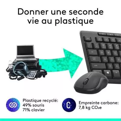 Duo Clavier Souris Logitech MK295 Sans fil Noir - Performances sans Encombre!