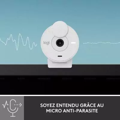Webcam - Full HD 1080p - Logitech - Brio 300 - Microphone intégré - Blanc Webcam - Full HD 1080p - Logitech - Brio 300 - Microphone intégré - Blanc