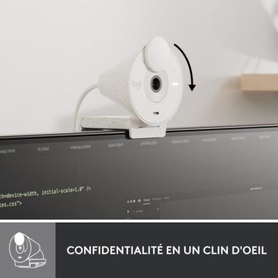 Webcam - Full HD 1080p - Logitech - Brio 300 - Microphone intégré - Blanc Webcam - Full HD 1080p - Logitech - Brio 300 - Microphone intégré - Blanc