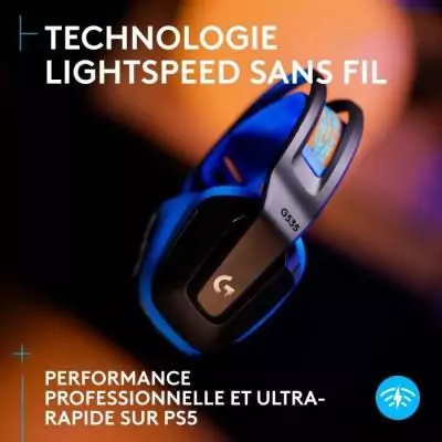 Casque de jeu sans fil Logitech G535 Lightspeed - PS5, PS4, PC - Noir/Bleu
