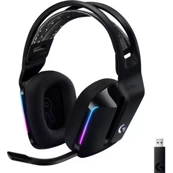 Casque gamer - Sans fil - Logitech G - G733 Lightspeed - PS5, PS4, PC, MAC - Noir