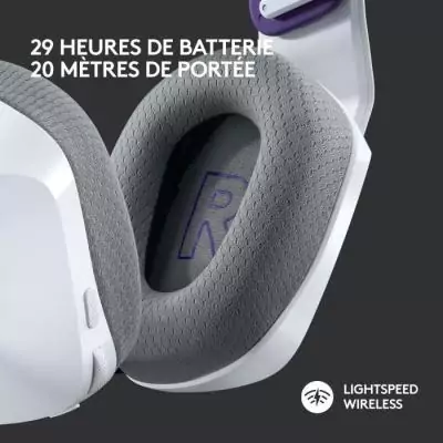 Casque Gamer Sans Fil Logitech G733 Lightspeed Blanc - PS5/PS4/PC/MAC