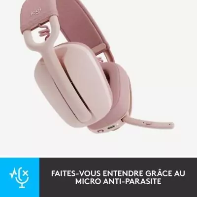 Casque Sans Fil Logitech Zone Vibe 100 Rose - Bluetooth Anti-parasite