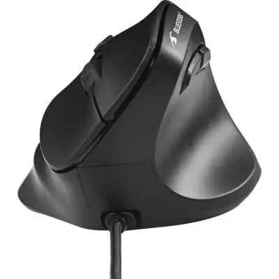 Souris filaire ergonomique verticale - Bluestork - ERGO LUMI FILAIRE - Prévention syndrome souris - Noir