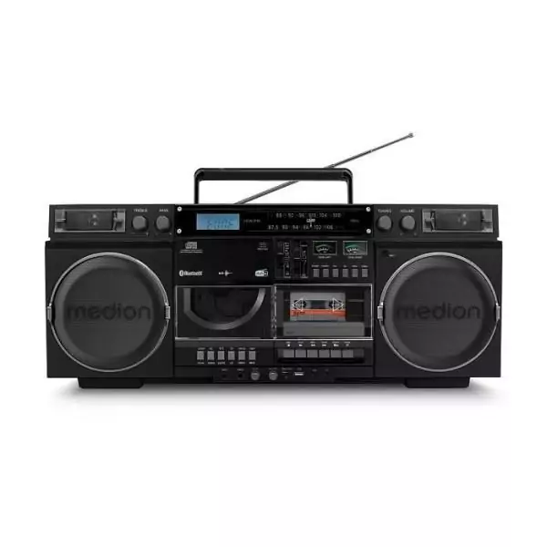 Ghetto Blaster - MEDION - Vintage - DAB+ - CD/Cassette/USB/MP3 - 2x10W RMS - Noir