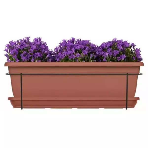 Kit jardiniere avec support en métal et plateau - GARDEN ID Relax - Terra. 50 cm - Recyclé et 100% recyclable - Volume pour pl