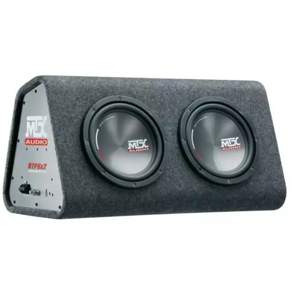 Caisson de grave - MTX AUDIO - Actif reflex avec double subwoofers 20cm - Ampli Classe-D 240Wrms - Filtre actif - Télécommande
