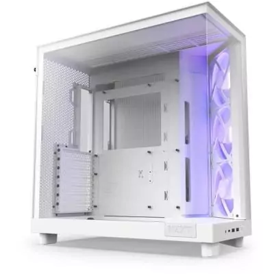 Boitier NZXT H6 Flow RGB - Double chambre blanche + Ventilateurs RGB