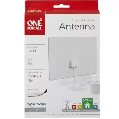 ONE FOR ALL SV9440 - Antenne d'intérieur - Ultra plate pour un positionnement derriere l'écran ou au mur - Filtre 5G - Full HD ONE FOR ALL SV9440 - Antenne d'intérieur - Ultra plate pour un positionnement derriere l'écran ou au mur - Filtre 5G - Full HD