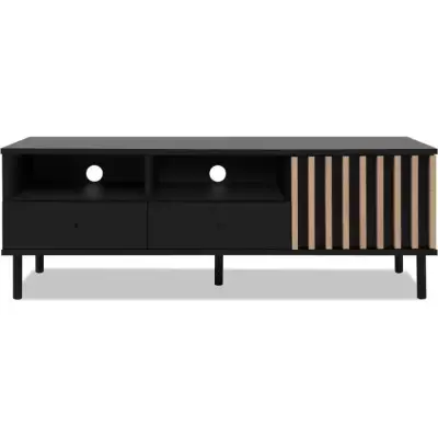 Meuble TV MONZA Noir/Chene Artisan - 138 x 49 x 40 cm Meuble TV MONZA Noir/Chene Artisan - 138 x 49 x 40 cm