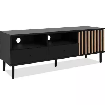 Meuble TV MONZA Noir/Chene Artisan - 138 x 49 x 40 cm Meuble TV MONZA Noir/Chene Artisan - 138 x 49 x 40 cm