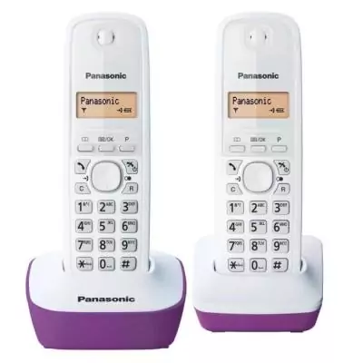 Panasonic KX-TG1612FRF | Téléphone Duo sans fil DECT sans répondeur, Pourpre Panasonic KX-TG1612FRF | Téléphone Duo sans fil DECT sans répondeur, Pourpre